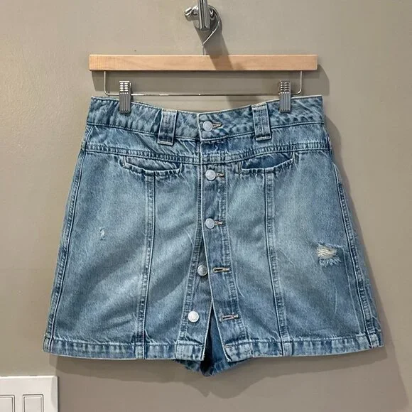 Free People Light Blue Denim Skort - Picture 7 of 16
